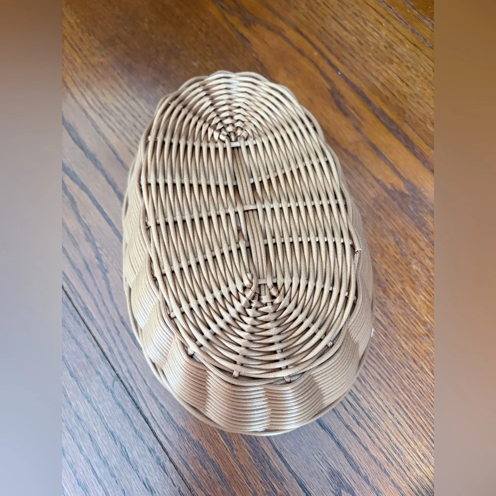 Vintage TableCraft Oval Natural Woven Bread Basket, durable polypropylene cord